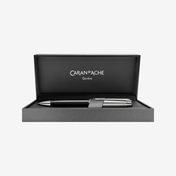 LÉMAN BICOLOR Black Silver-plated/Rhodium-coated Ballpoint Pen - Image 3