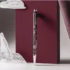 Set Ballpoint Pen Ecridor™ Toile de Jouy & Burgundy Leather Case - Image 7