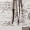 Set Ballpoint Pen Ecridor™ Toile de Jouy & Burgundy Leather Case - Image 10