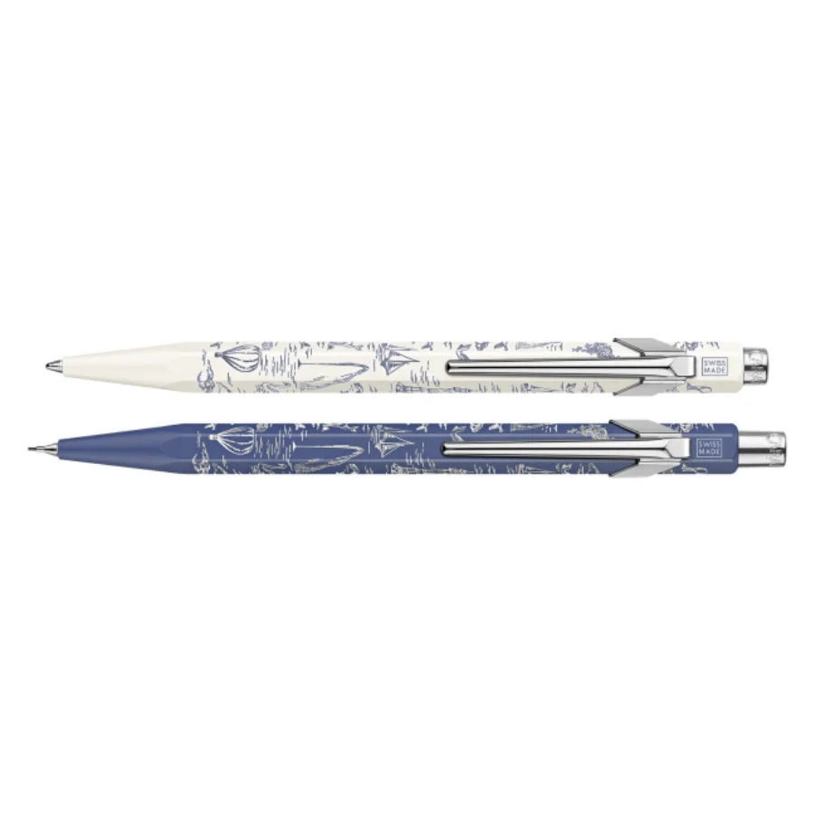 Set Ballpoint Pen & Mechanical Pencil 849™ Toile de Jouy White & Blue