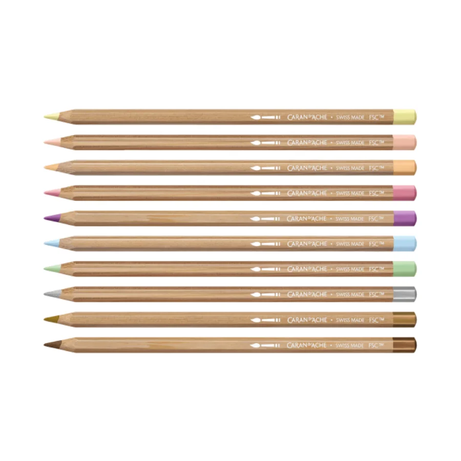 Set Mixed Media 10 Coloured Pencils & 10 Pastels Neocolor™ II Aquarelle Toile de Jouy